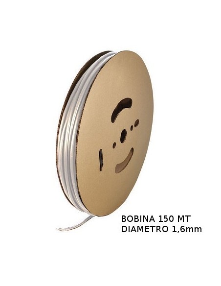 Guaina Termorestringente Trasparente 1,6mm - in Bobina da 150 MT