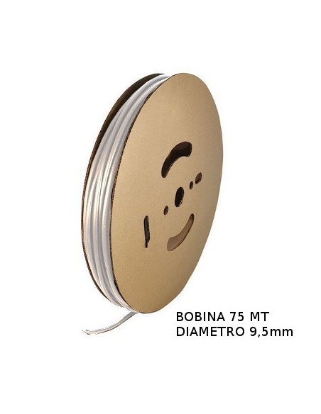 Guaina Termorestringente Trasparente 9,5mm - in Bobina da 75 MT