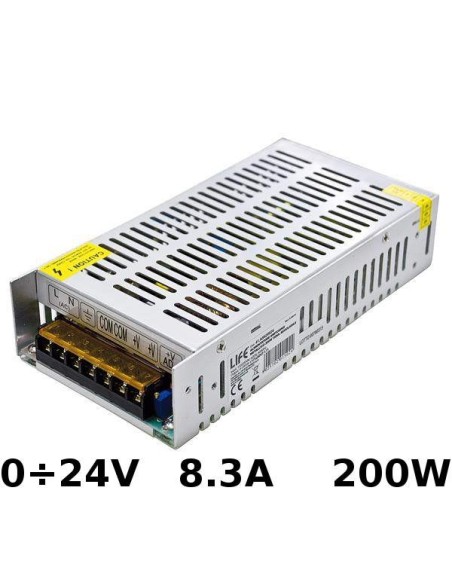 Alimentatore Switching regolabile 0÷24V 8.3A 200W