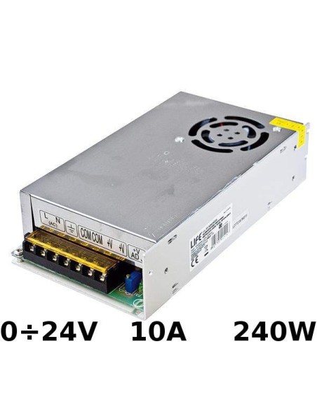 Alimentatore Switching regolabile 0÷24V 10A 240W