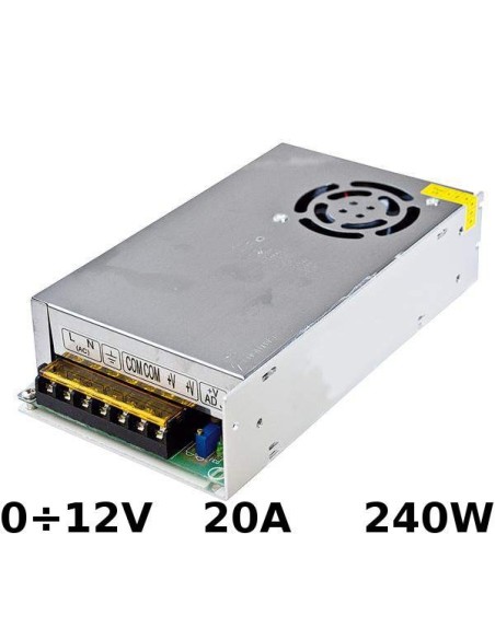 Alimentatore Switching regolabile 0÷12V 20A 240W