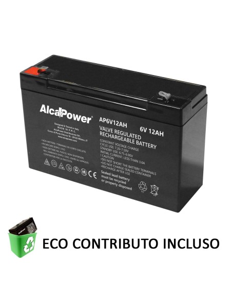 Batteria Ricaricabile Ermetica 6V 12Ah