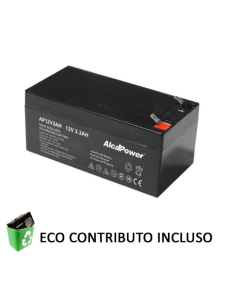 Batteria Piombo Ricaricabile Ermetica 12V 3,3Ah