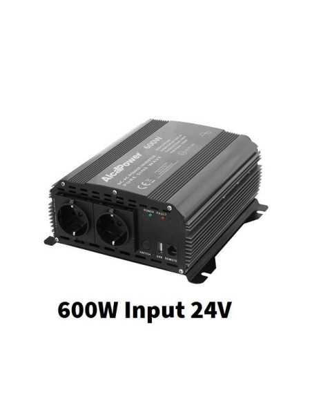 Inverter Sinus. Pura 600W Input 24V DC Out 230V AC IRP600-24