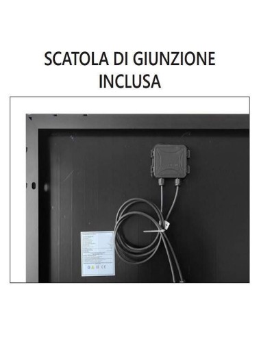 PANNELLO SOLARE MONOCRISTALLINO DA 160W, 36 CELLE, MISURE: 1180x770x30mm