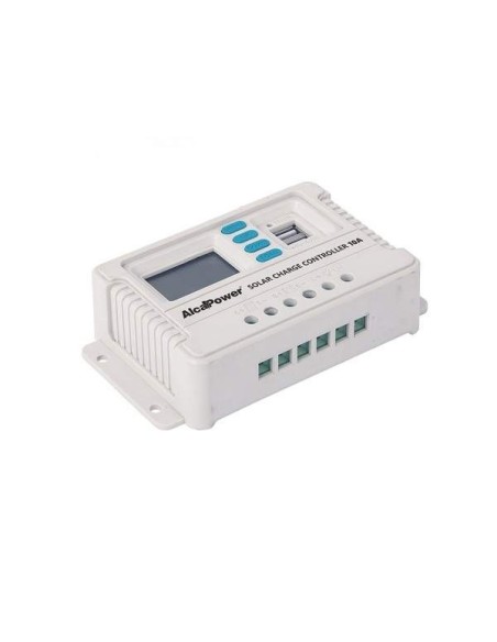 Regolatore di carica PWM 10A 12-24V con funzione di rilevamento automatico.