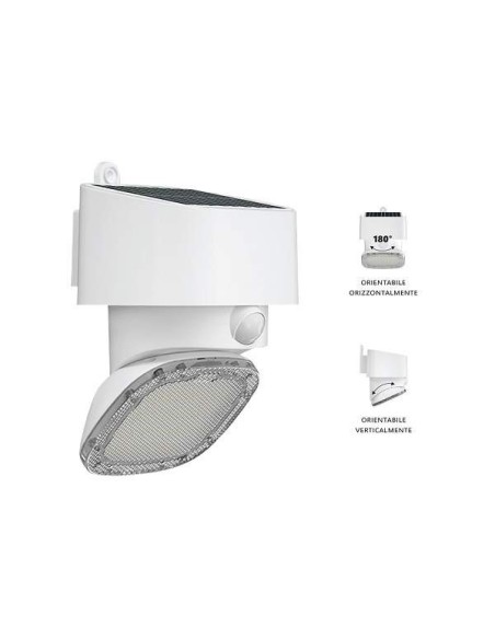 Lampada solare orientabile multifunzione da parete con 2000lm
