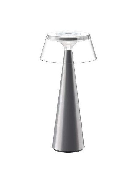 Eva - Lampada LED con ricarica wireless - Grigia