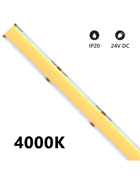 LED COB SURFACE IP20 5m 3000K 24V 25W/m 2600lm/m