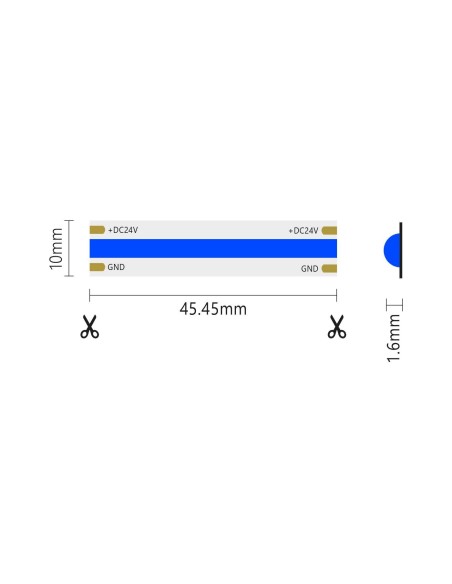 Striscia LED COB 5 metri BLU 24V 15W/m