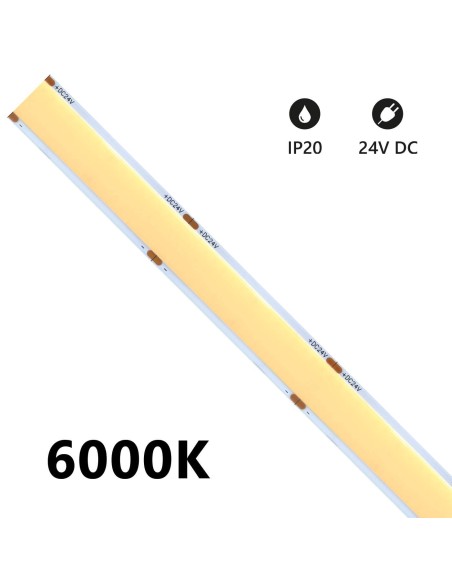 LED COB SURFACE IP20 5m 6500K 24V 25W/m 2750lm/m