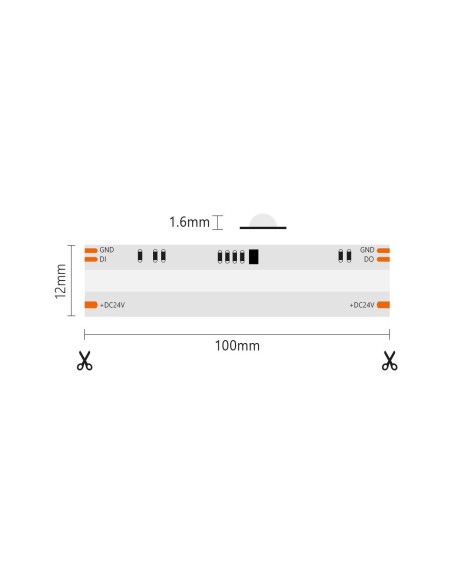 Striscia LED COB IP20 5m Dynamic RGBIC 24V 14W/m