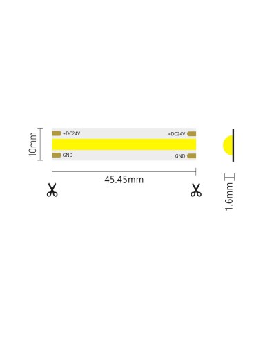 Striscia LED COB 5 metri GIALLA 24V 15W/m LSC15W-Y