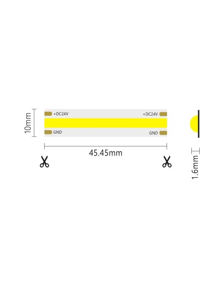 Striscia LED COB 5 metri GIALLA 24V 15W/m LSC15W-Y