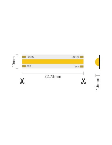 Striscia LED COB IP65 5m 6500K 12V 15W/m 1500lm/m LSC12V-6500K-IP