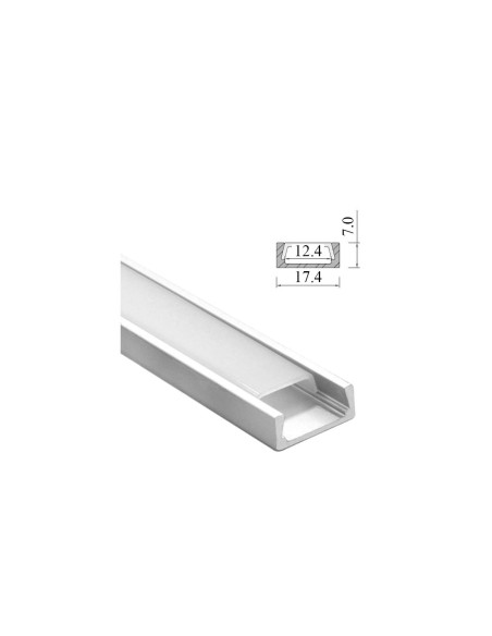 Profilo Alluminio cartongesso copertura opaca - 2m