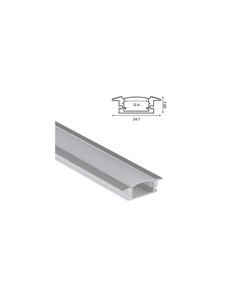 Profilo Alluminio cartongesso copertura opaca - 2m