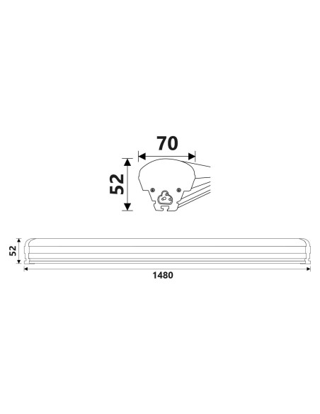 Plafoniera LED Rail IP42 150 cm 60W 6000lm 4000K RAIL60W