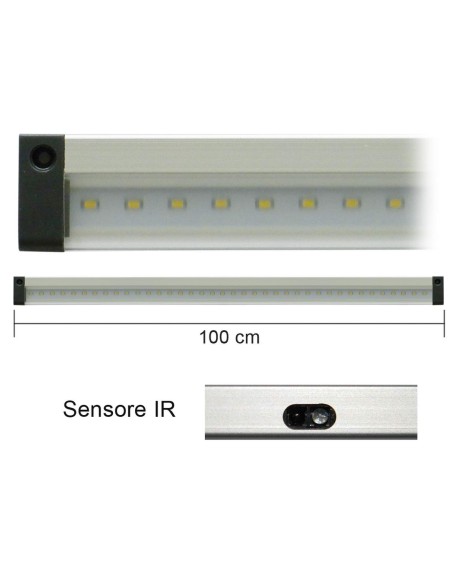 Barra LED con Sensore IR 12V 10W 800lm 4000K 1m AP100IRN