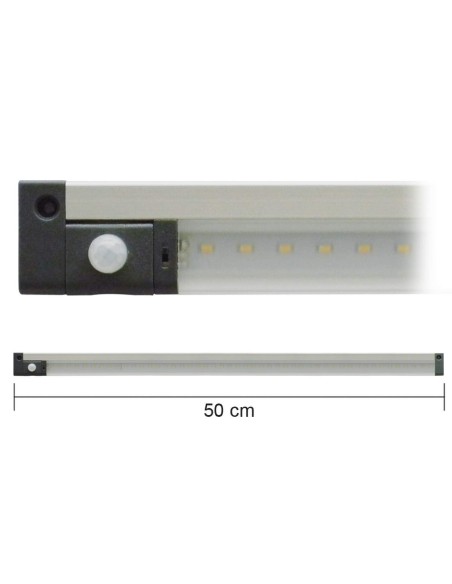 Barra LED con Sensore PIR 12V 5W 430lm 3000K 50cm AP50PIRC