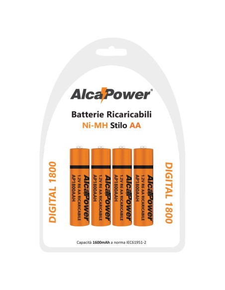 Blister di 4 NI-MH AA 1.2V Digital 1800 AP1800AAH-C4