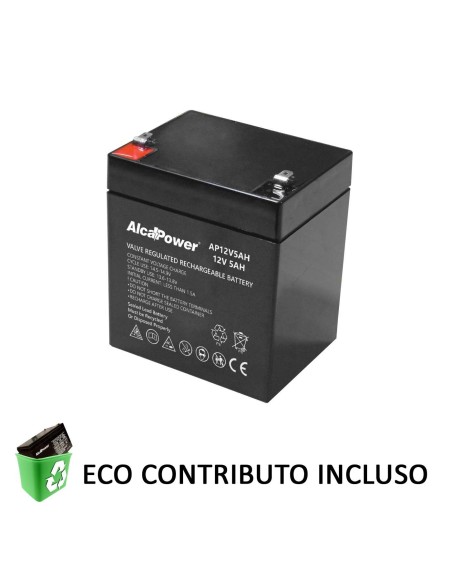 Batteria Piombo Ricaricabile Ermetica 12V 5Ah