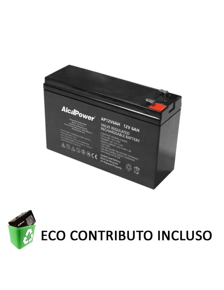 Batteria Piombo Ricaricabile Ermetica 12V 6Ah