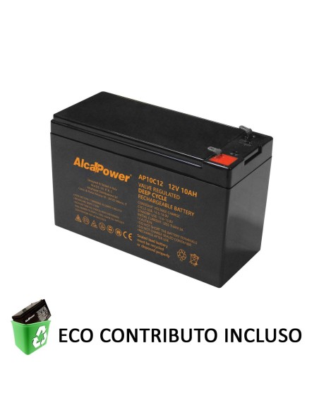 Batteria Ricaricabile Ermetica Piombo Ciclica 12V 10Ah