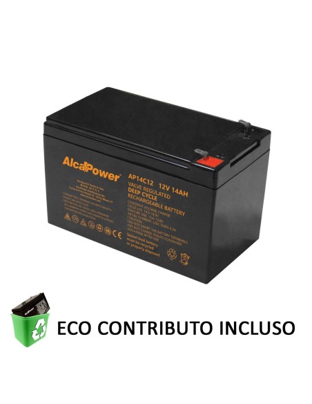 Batteria Ricaricabile Ermetica Piombo Ciclica 12V 14Ah
