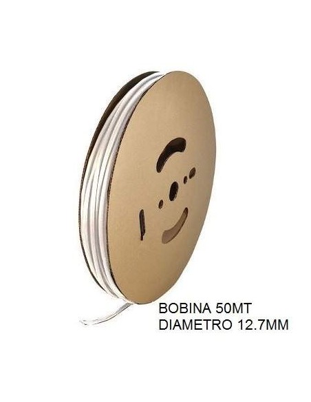 Guaina Termorestringente Bianca12.7mm - in Bobina da 50 MT