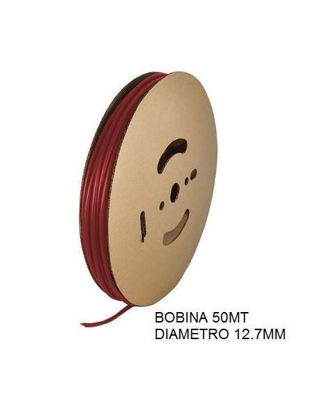 Guaina Termorestringente Rossa 12.7mm - in Bobina da 150 MT