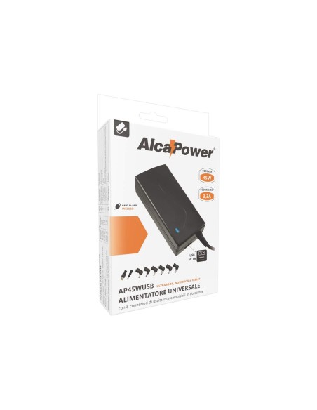 Adattatore Notebook Universale 45W 8 plug + USB AP45WUSB
