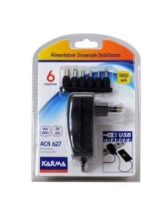 Alimentatore universale stabilizzato 18W 1500mA con USB 2