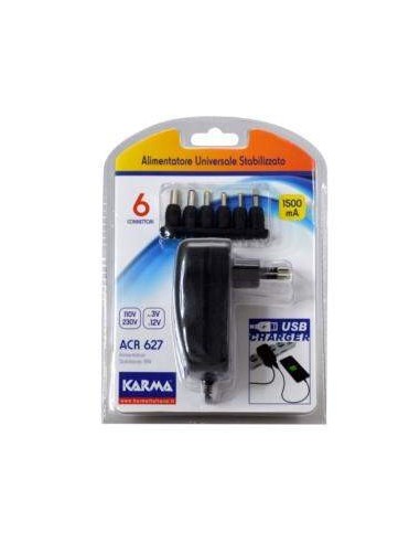 Alimentatore universale stabilizzato 18W 1500mA con USB