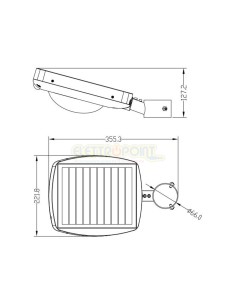 Lampione LED solare 3000lm crepusc+pir+telecomando 2