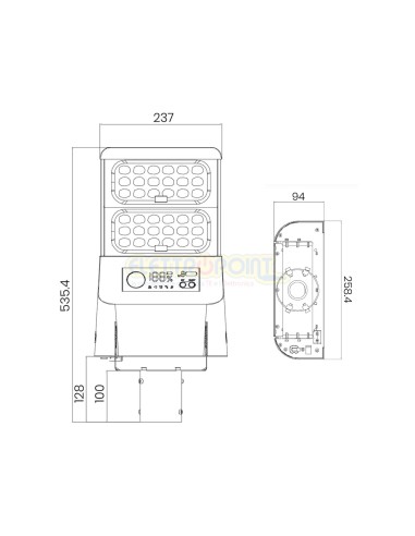 Proiett. stradale solare IP65 6000lm multifunzione