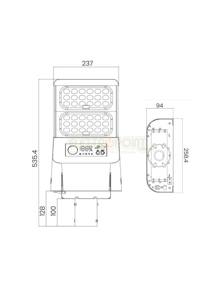 Proiett. stradale solare IP65 6000lm multifunzione